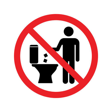 Do not throw trash paper in the toilet symbol. Vectorのイラスト素材