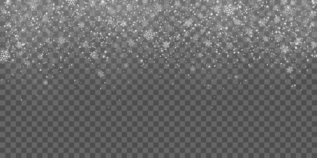 Falling winter snow and snowflakes glow. Vectorのイラスト素材