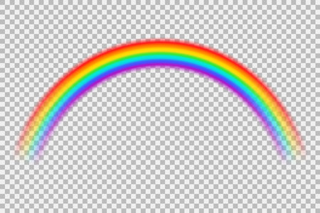 Bright rainbow isolated on transparent background. Vectorのイラスト素材