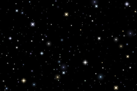 Luminous sparkles stars on black background. Vectorのイラスト素材