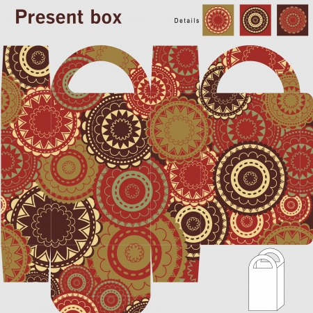 Box template  Ornaments patternのイラスト素材