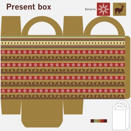 Present box with ornamentのイラスト素材
