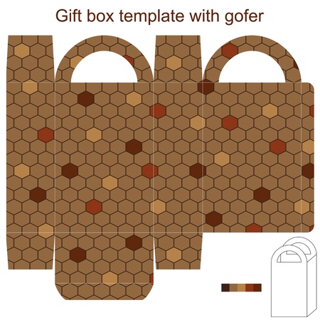 Gift box template with goferのイラスト素材