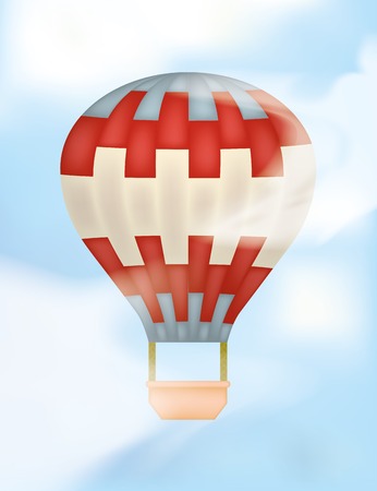 Hot Air Balloon up in the Sky. Gradient Mesh Clouds Overlay. Clipping Maks used.のイラスト素材