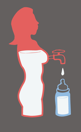 Mother milk metaphor illustrated in an original mannerのイラスト素材