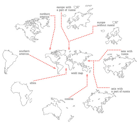 Cartoon maps collectionのイラスト素材