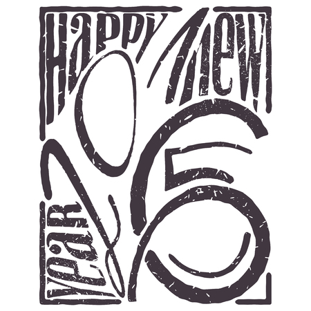 New Year of 2016 contains 2015 and wishesのイラスト素材