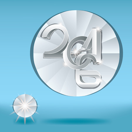 2016 Impossible composition on a folded circle floating in the blueのイラスト素材