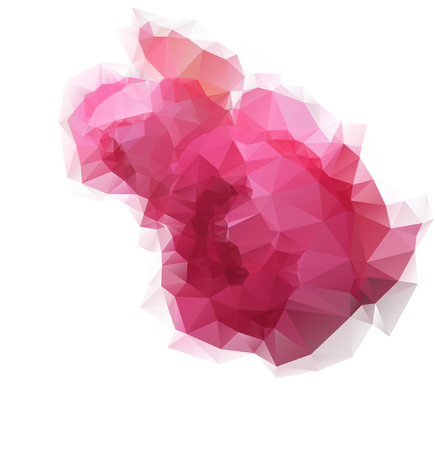 Low poly texture pink roses on white backdropのイラスト素材
