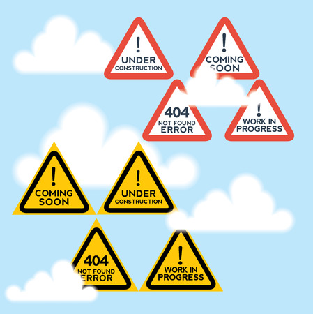 Signs set for website under construction, anticipation motifs.のイラスト素材