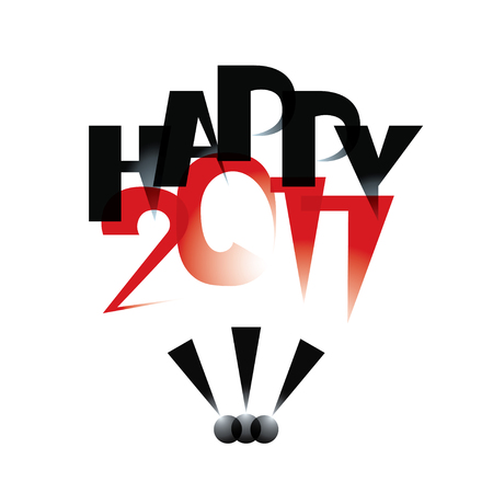 Happy 2017 in an elegant typographical illustrationのイラスト素材