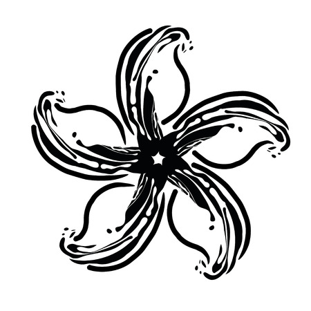 Orchid flower with five petals inspired by Hong Kong flagのイラスト素材