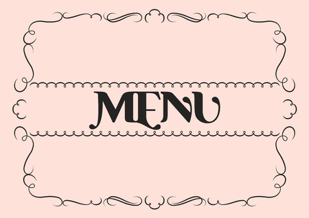 Menu cover template with flourished borderのイラスト素材