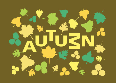 Autumn poster with leaves and textのイラスト素材