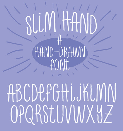 Hand Drawn Alphabet Skinny Typography Fontのイラスト素材
