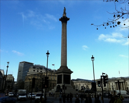 Daytime of Trafalgar Square Landscape in London.の素材