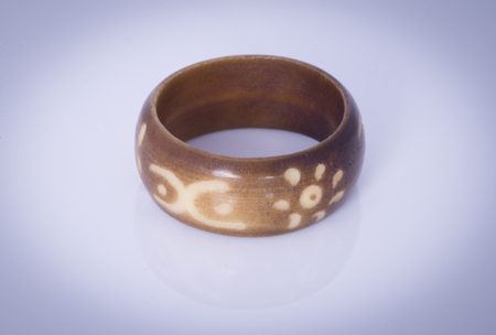 Wooden ring on white backgroundの写真素材
