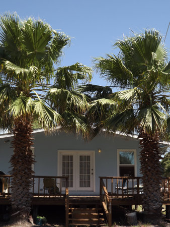 Beach Cabin Gulf Coast Texasの写真素材