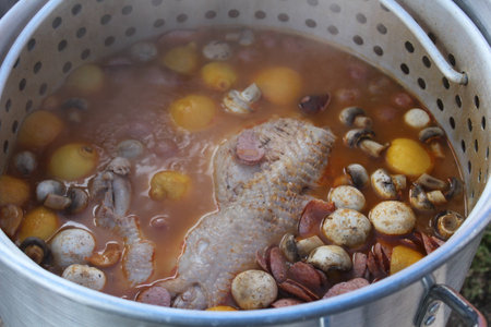 Cajun turkey boil.の写真素材