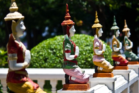 Deva in traditional Thai style decorationの写真素材