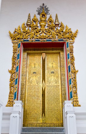 Arch  Gold Door in Templeの写真素材