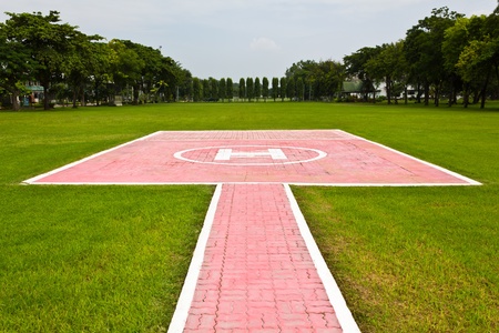 Heliport for helicopter  in lopburi of Thailandの写真素材