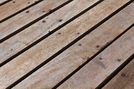 Patterns and textures of a wooden planks pavementの写真素材