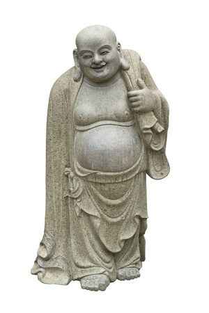 Smiling Buddha - Chinese God of Happiness, Wealth and Lucky Isolated on whiteの写真素材