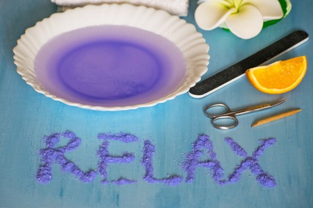 Nail Care. Manicure at home. A set of tools for manicure.の写真素材