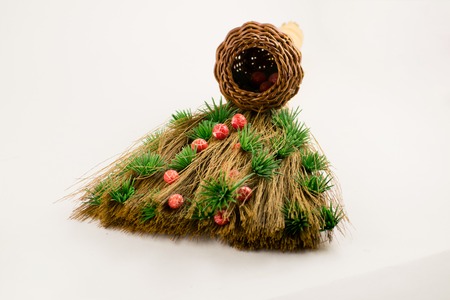 Rustic charm home decor, broom swept happiness in the house.の写真素材