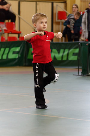Yoshkar-Ola, Russia - January 27, 2018: The acrobatic Rock and Roll Mari El Republic Cup. Sports dance festival.のeditorial素材