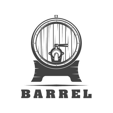 Black and white signs barrel on a white background, illustration for menu, label, posterのイラスト素材