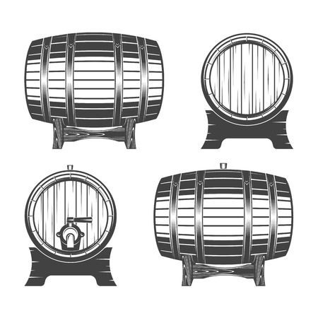 Barrel on a white background, illustration for menu, label and posterのイラスト素材