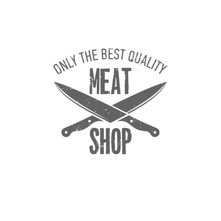 A vector emblems butchery on plain background.のイラスト素材