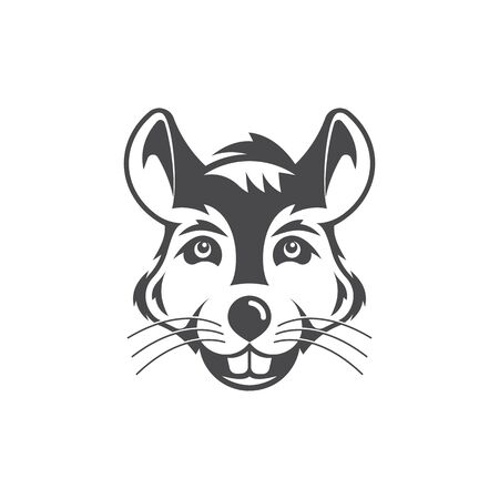 2020 Chinese New Year, the face of a rat, in the style of a cartoon in trend colors with a cute face in a minimalist style. For print ads and web designのイラスト素材