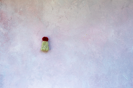 Simple composition, one object on light pink background, christmas, new year, winter concept, flat lay, top view, copy space.の写真素材