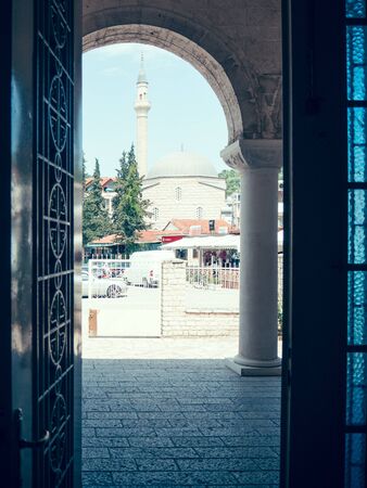 Berat, Albania- June 2018: Saint Dymitr, the Orthodox cathedral in Berat. The main temple of the metropolis of Beratのeditorial素材