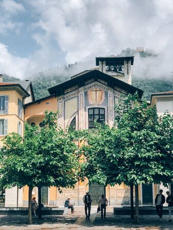 Italy, Como - May 2018: Beautiful city of Como in Italy during a spring and rainy dayのeditorial素材