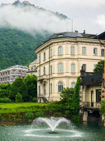 Italy, Como - May 2018: Beautiful city of Como in Italy during a spring and rainy dayのeditorial素材