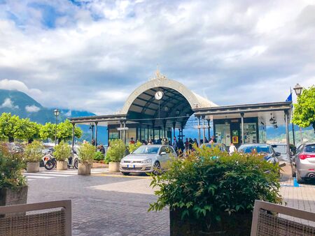 Italy, Como - May 2018: Beautiful city of Como in Italy during a spring and rainy dayのeditorial素材
