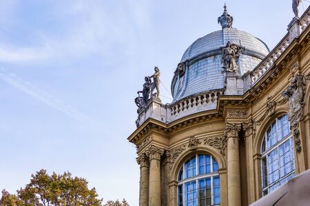 Hungary Budapest, November 2017: Vajdahunyad castle in Budapest autumn, sunny dayのeditorial素材