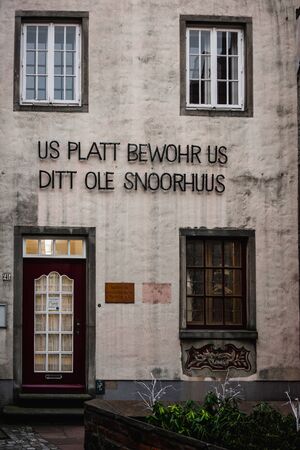 Bremen, Germany, January, 2019 - entrance to the house in historic Schnoorviertelのeditorial素材
