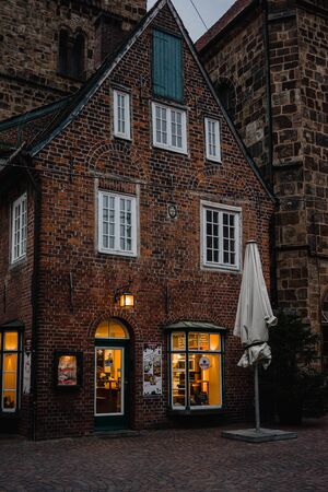 Bremen, Germany, January, 2019 - The main square of Bremen near the Schnoorviertel at the eveningのeditorial素材
