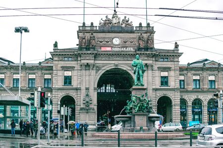 Zurich, Switzerland - March 2017: Zurich Central Station is the largest railway station in Switzerlandのeditorial素材
