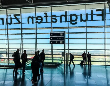 Zurich,Switzerland - March, 201 : the waiting hall in Zurich Airport, also known as Kloten Airport, is the largest international airport of Switzerland.のeditorial素材