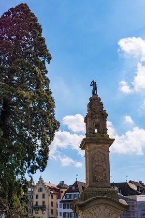 LUCERNE, SWITZERLAND - March, 2017: Exterior views of the buildings in the old town centre of Lucerneのeditorial素材