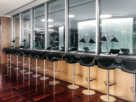 Italy, VENICE- Mart 2019: Airport Marco Polo interior without peopleのeditorial素材