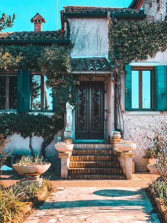 ITALY, Venice, Mart 2019 - famous old village on Burano island neighborhood of Venice