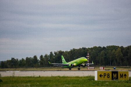 Russia, Moscow, July 2017 - Domodedovo International airport, preparation for take-off