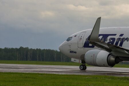Russia, Moscow, July 2017 - Vnukovo International airport, preparation for take-offのeditorial素材